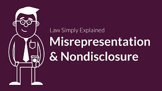 Misrepresentation and Nondisclosure  Contracts  Defenses amp Excuses [upl. by Wilt38]