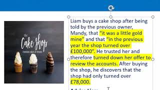 How to apply misrepresentation Liam cupcake scenario [upl. by Almat845]