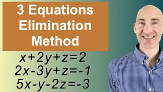 Solving Systems of 3 Equations Elimination [upl. by Ybbil]