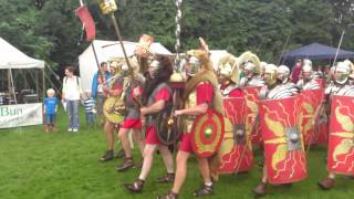 Roman Reenactment at the Amphitheatre in Caerleon Marching In [upl. by Elvis]