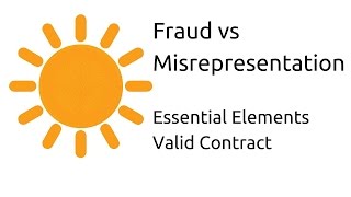 Fraud vs Misrepresentation  Other Essential Elements of a Valid Contract  CA CPT  CS amp CMA [upl. by Cherilynn]